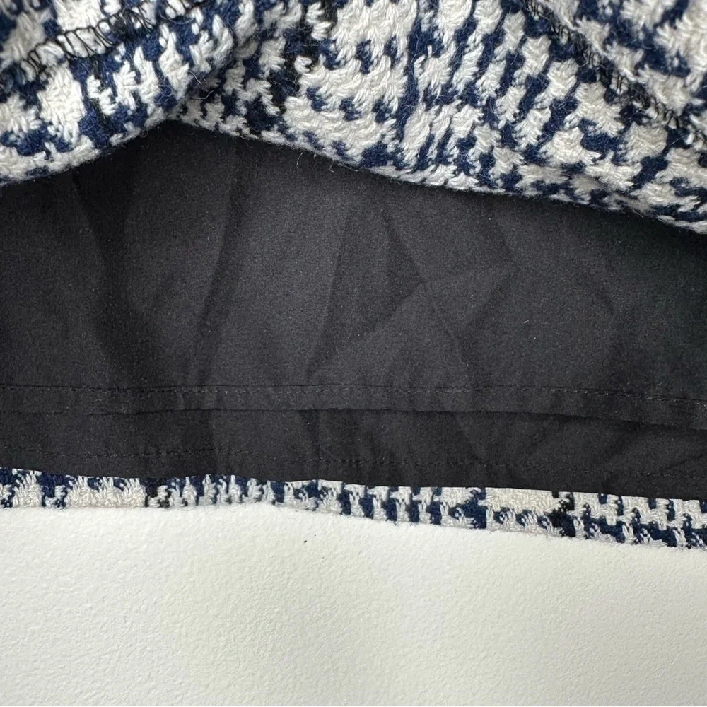 H&M Blue Black and White Tweed Mini Skirt Size 2